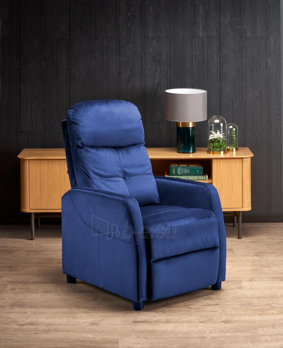 Fotelis FELIPE 2 mėlynos spalvos su išskleidžiamu pakoju paveikslėlis 1 iš 10