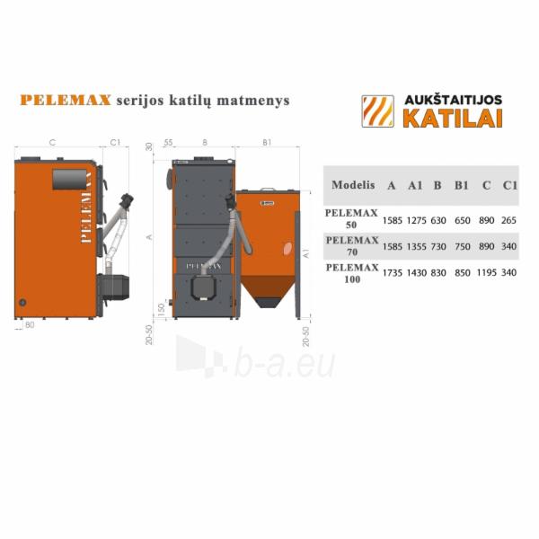 Granulinis katilas Pelemax 50 kW K50/D50/T500 paveikslėlis 2 iš 4
