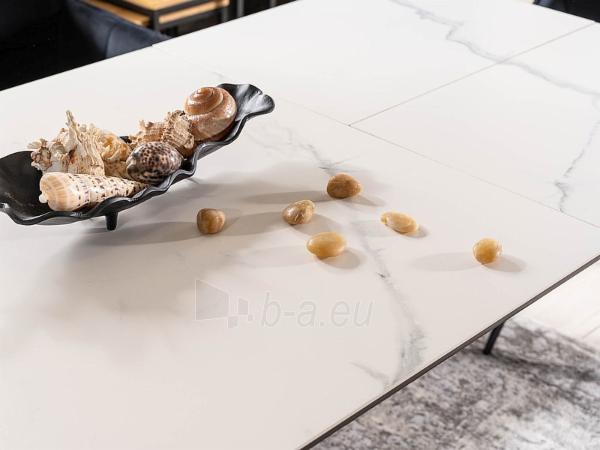 Valgomojo stalas Metropol baltas marmuras / juoda matinė 120(180)x80 paveikslėlis 2 iš 4