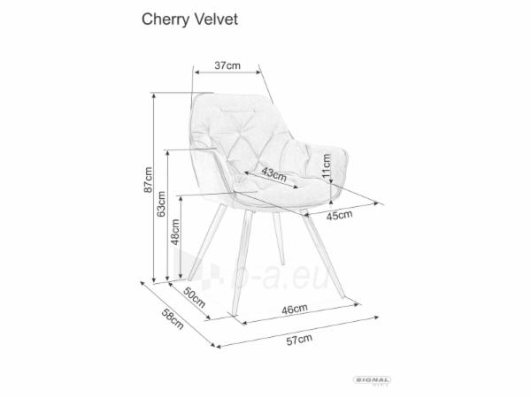 Valgomojo kėdė Cherry Velvet tamsiai ruda paveikslėlis 2 iš 3