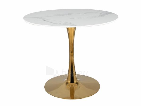 Valgomojo stalas Espero 90 baltas marmuras/ auksinė paveikslėlis 2 iš 2