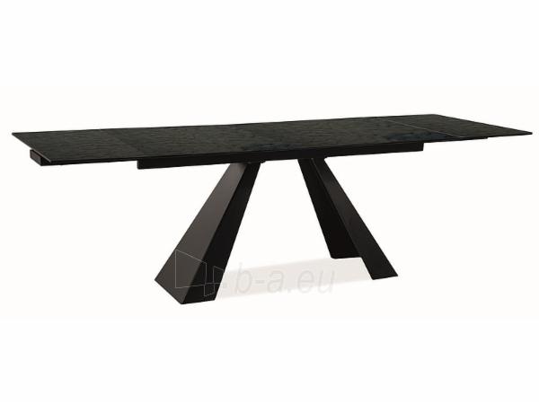 Valgomojo stalas Salvadore (160-240)X90 juoda matinė, lietas stiklas paveikslėlis 1 iš 1