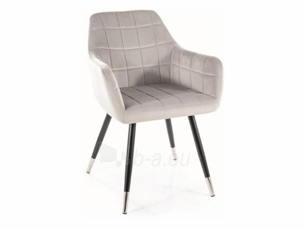 Valgomojo kėdė Nuxe velvetas šviesiai pilka paveikslėlis 1 iš 1