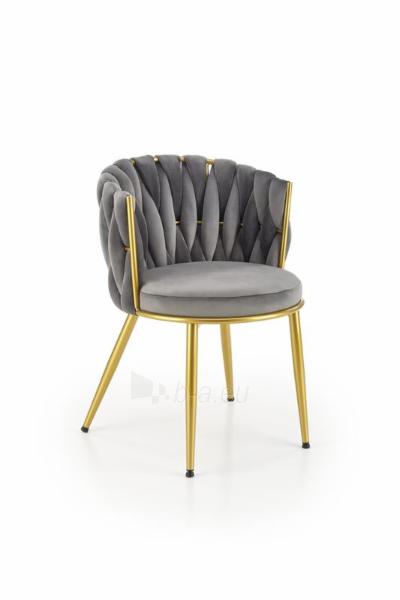 Dining chair K517 grey / gold paveikslėlis 1 iš 3