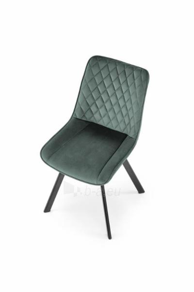 Valgomojo kėdė K520 juoda / tamsiai žalia paveikslėlis 3 iš 6