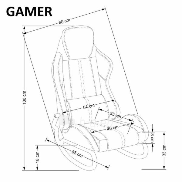 Žaidimų kėdė GAMER paveikslėlis 2 iš 8