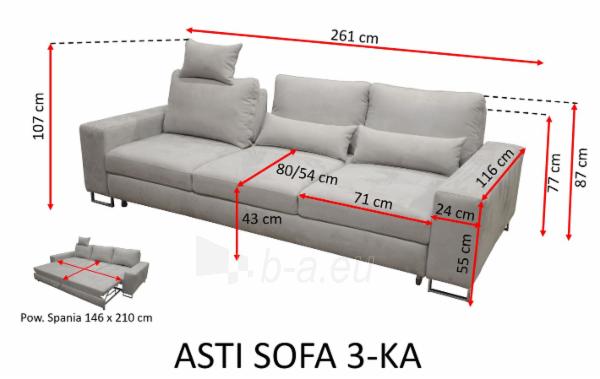 Sofa-lova Asti 3R paveikslėlis 33 iš 94