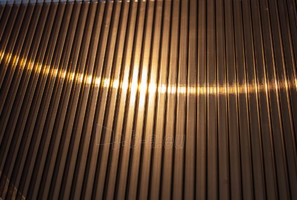 Polikarbonato plokštė 16x2100x6000 mm (12.6 m²) bronzinė, pjaustomas ilgis 3-6m. paveikslėlis 2 iš 11
