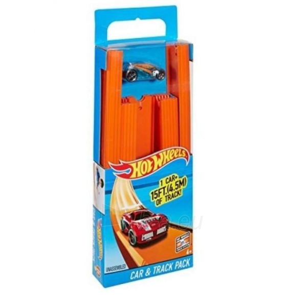 4 metrų ilgio trasa Mattel Hot Wheels Track Builder Pack with Vehicle paveikslėlis 1 iš 5