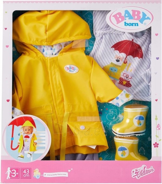 828137 Набор одежды Дождливые деньки Zapf Creation Baby Born paveikslėlis 5 iš 6