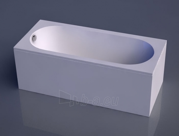 Akmens masės vonia VISPOOL LIBERO 180x80 stačiakampė balta paveikslėlis 5 iš 6