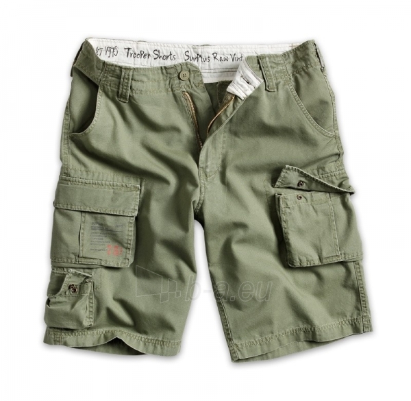 Kareiviški vyriški šortai Surplus Trooper shorts washed olive paveikslėlis 1 iš 1