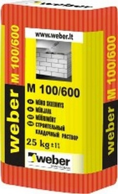 Mūro mišinys Weber M100/600 pilkas 1 t paveikslėlis 1 iš 1