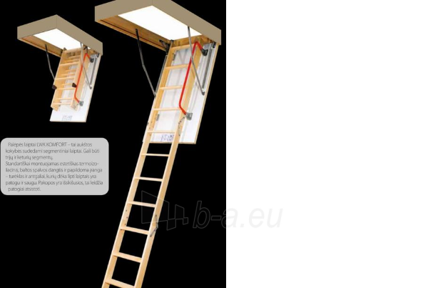 LWK folding section loft ladders Komfort 70x120x280 3 section paveikslėlis 3 iš 5