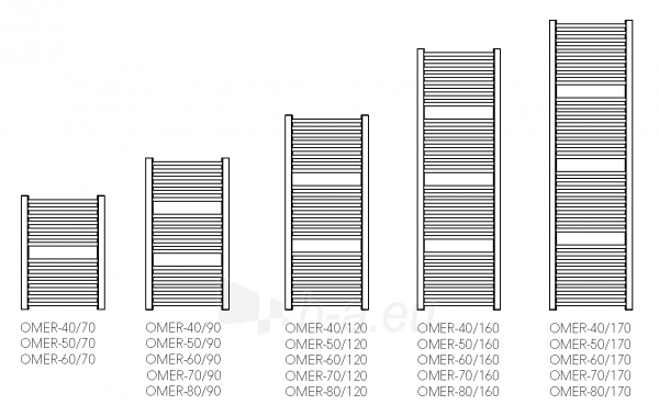 Vonios radiatorius Omega R 40/90, baltas paveikslėlis 2 iš 2