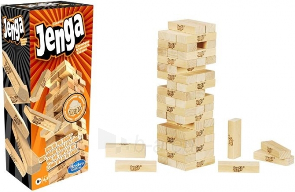A2120 Hasbro Jenga Classic, childrens game that promotes the speed of reaction, from 6 years paveikslėlis 2 iš 6