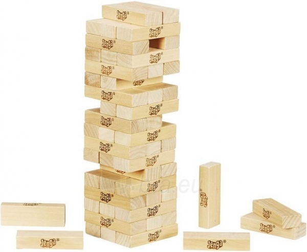 A2120 Hasbro Jenga Classic, childrens game that promotes the speed of reaction, from 6 years paveikslėlis 6 iš 6