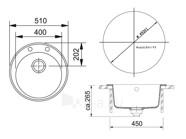 Akmens masės plautuvė FRANKE ROG 610-41 Šokoladas, ventilis ekscentrinis paveikslėlis 9 iš 9