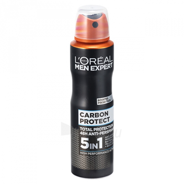 Dezodorantas L´Oréal Paris Antiperspirant spray for men Carbon Protect 4v1 150 ml paveikslėlis 2 iš 3