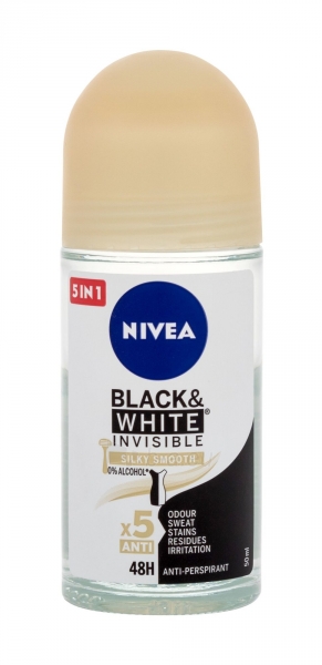 Antiperspirantas Nivea Black & White Invisible Silky Smooth 50ml 48h paveikslėlis 1 iš 1