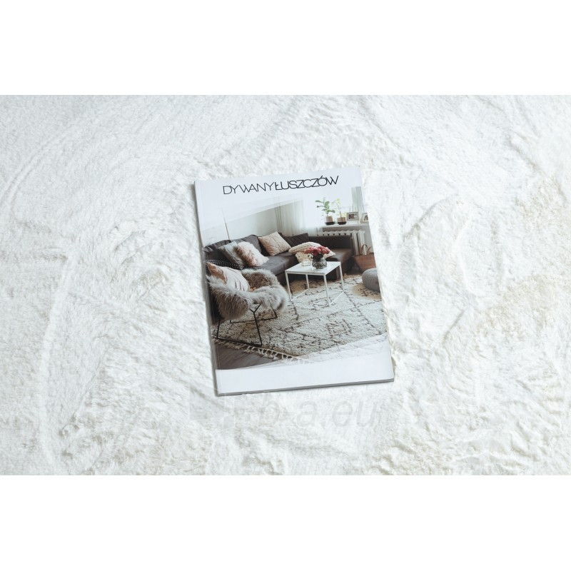 Apvalus baltas kailio imitacijos kilimas POSH | ratas 60 cm paveikslėlis 1 iš 17