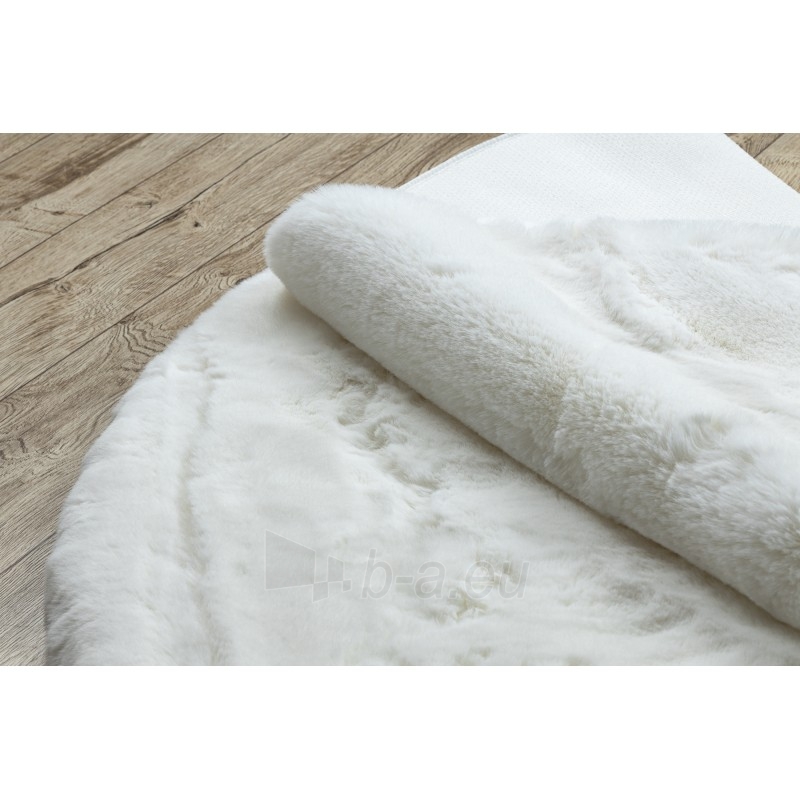 Apvalus baltas kailio imitacijos kilimas TEDDY | ratas 60 cm paveikslėlis 12 iš 16