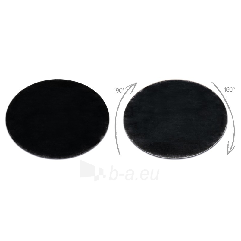 Apvalus juodas kailio imitacijos kilimas POSH | ratas 100 cm paveikslėlis 2 iš 17