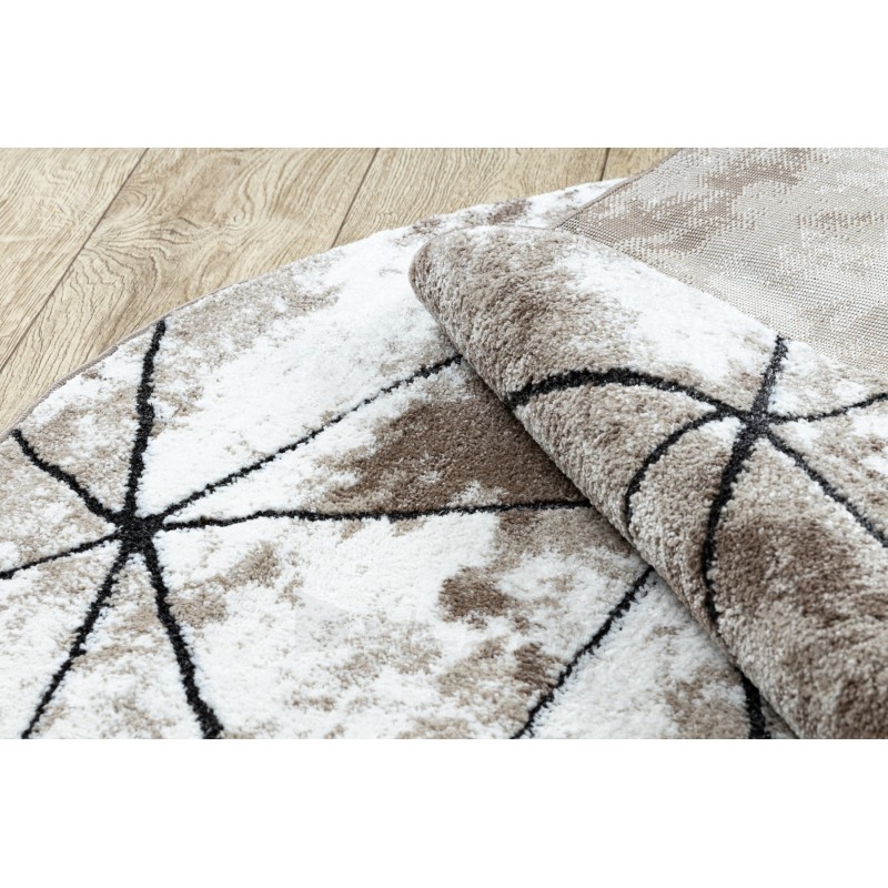 Apvalus kilimas su rudais akcentais COZY Polygons | ratas 100 cm paveikslėlis 12 iš 16