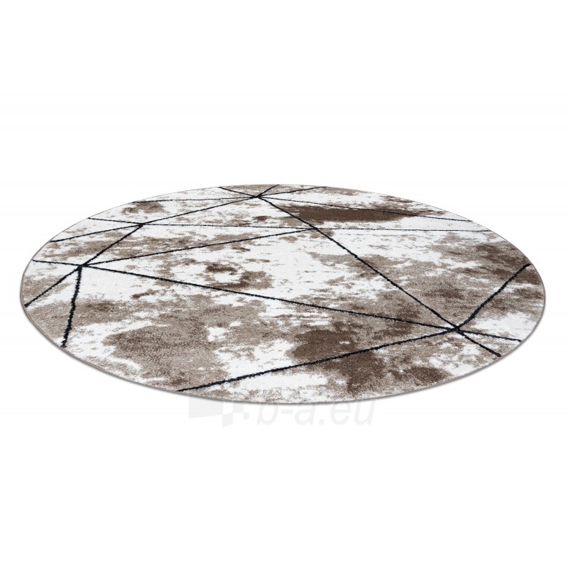 Apvalus kilimas su rudais akcentais COZY Polygons | ratas 100 cm paveikslėlis 4 iš 16