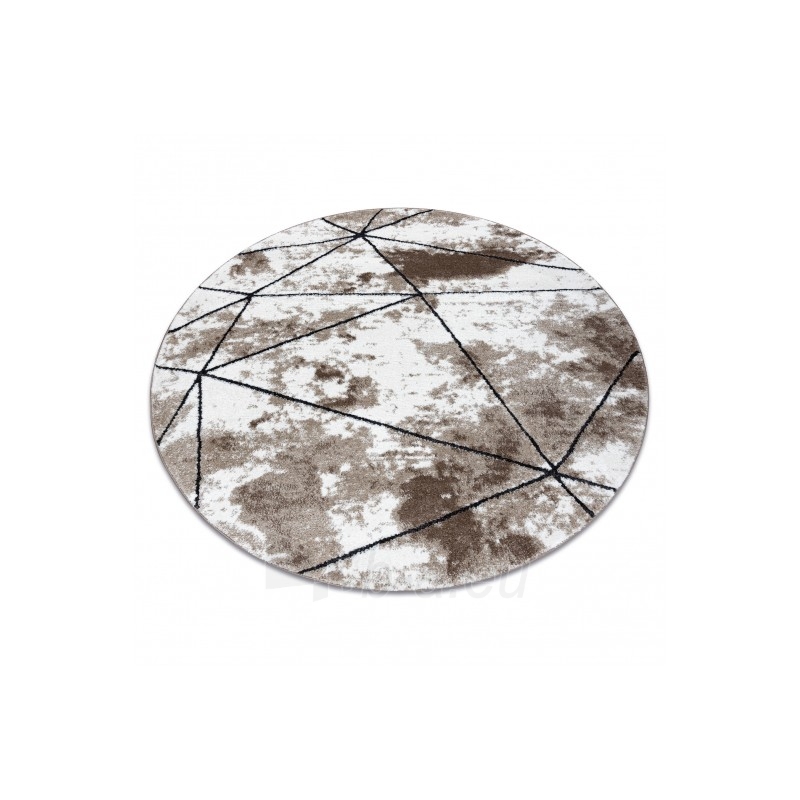 Apvalus kilimas su rudais akcentais COZY Polygons | ratas 100 cm paveikslėlis 16 iš 16
