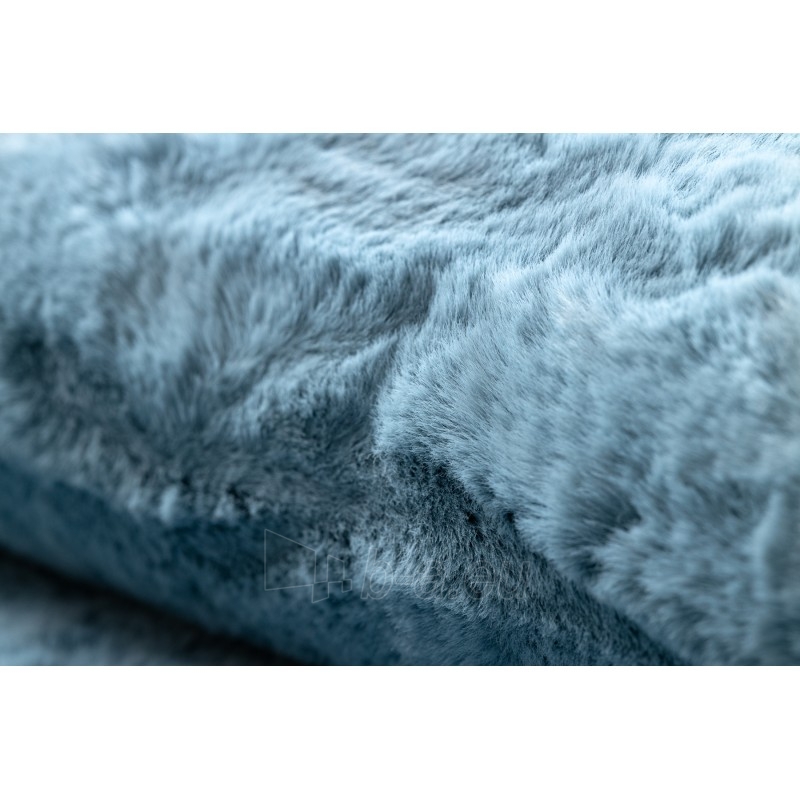 Apvalus mėlynas kailio imitacijos kilimas POSH | ratas 100 cm paveikslėlis 15 iš 17