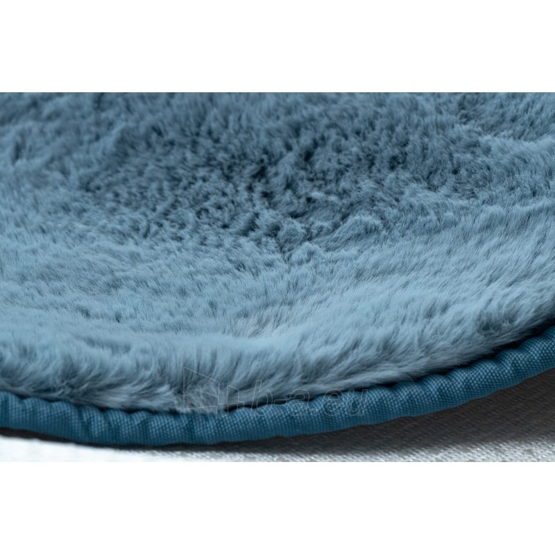 Apvalus mėlynas kailio imitacijos kilimas POSH | ratas 100 cm paveikslėlis 13 iš 17