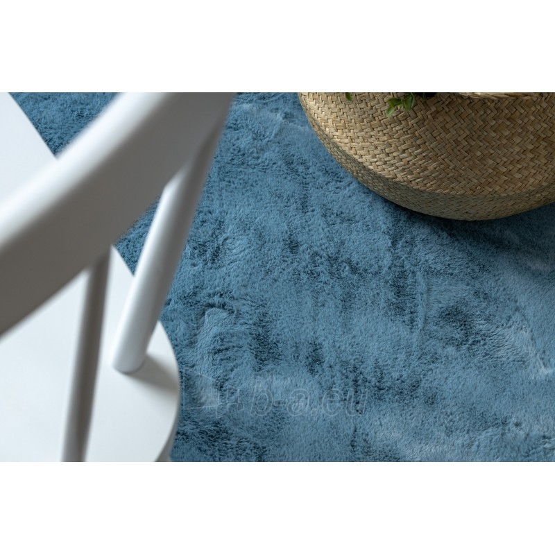 Apvalus mėlynas kailio imitacijos kilimas POSH | ratas 100 cm paveikslėlis 8 iš 17
