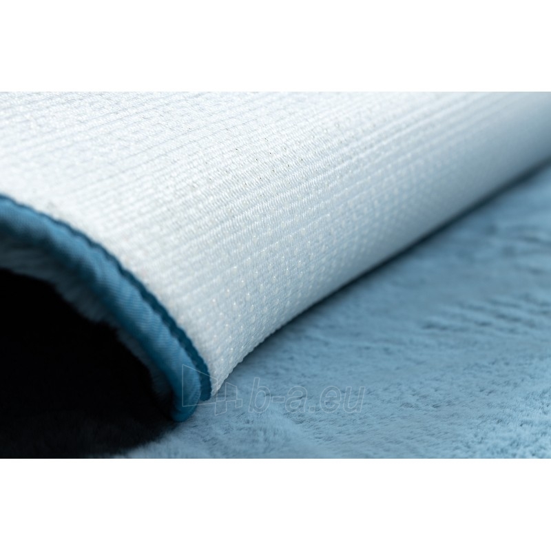 Apvalus mėlynas kailio imitacijos kilimas POSH | ratas 100 cm paveikslėlis 5 iš 17