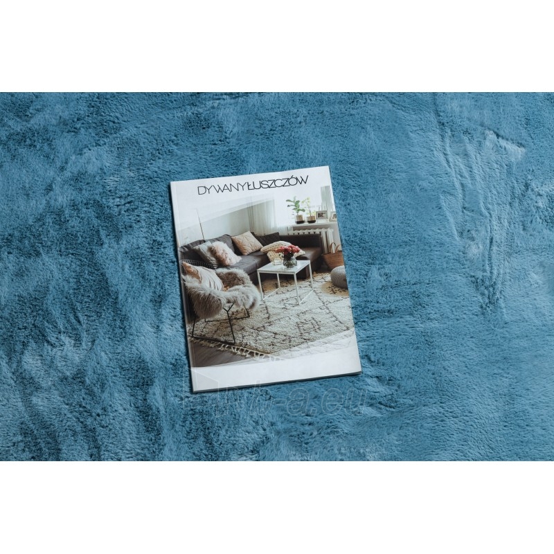 Apvalus mėlynas kailio imitacijos kilimas POSH | ratas 60 cm paveikslėlis 1 iš 17