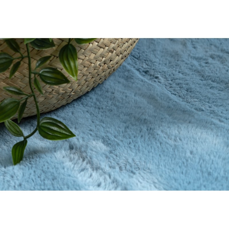 Apvalus mėlynas kailio imitacijos kilimas POSH | ratas 80 cm paveikslėlis 10 iš 17