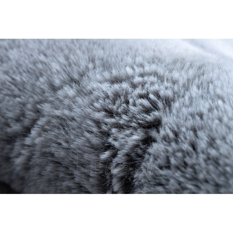 Apvalus pilkas kailio imitacijos kilimas LAPIN | ratas 100 cm paveikslėlis 13 iš 16