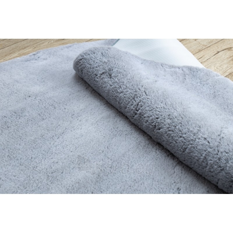 Apvalus pilkas kailio imitacijos kilimas LAPIN | ratas 100 cm paveikslėlis 12 iš 16