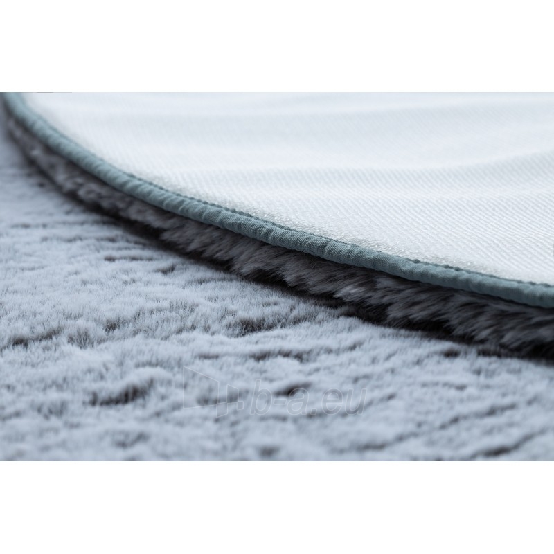 Apvalus pilkas kailio imitacijos kilimas LAPIN | ratas 100 cm paveikslėlis 11 iš 16