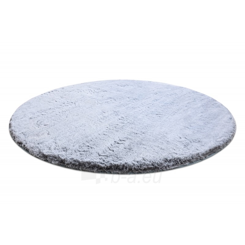 Apvalus pilkas kailio imitacijos kilimas LAPIN | ratas 100 cm paveikslėlis 3 iš 16