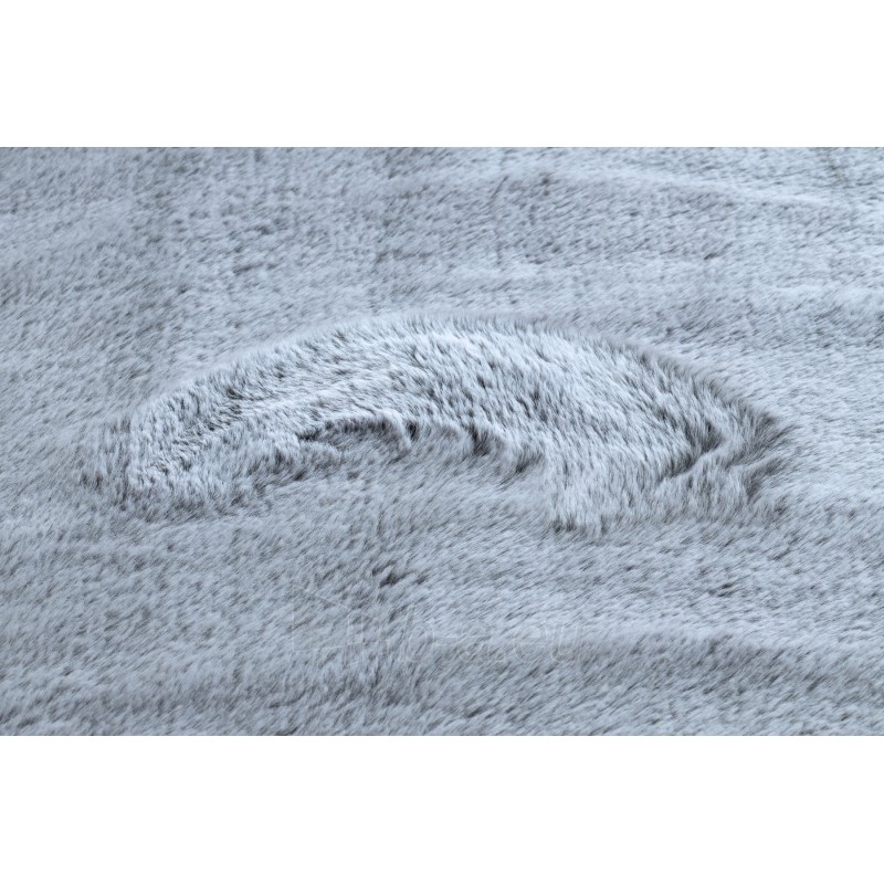 Apvalus pilkas kailio imitacijos kilimas LAPIN | ratas 160 cm paveikslėlis 6 iš 16