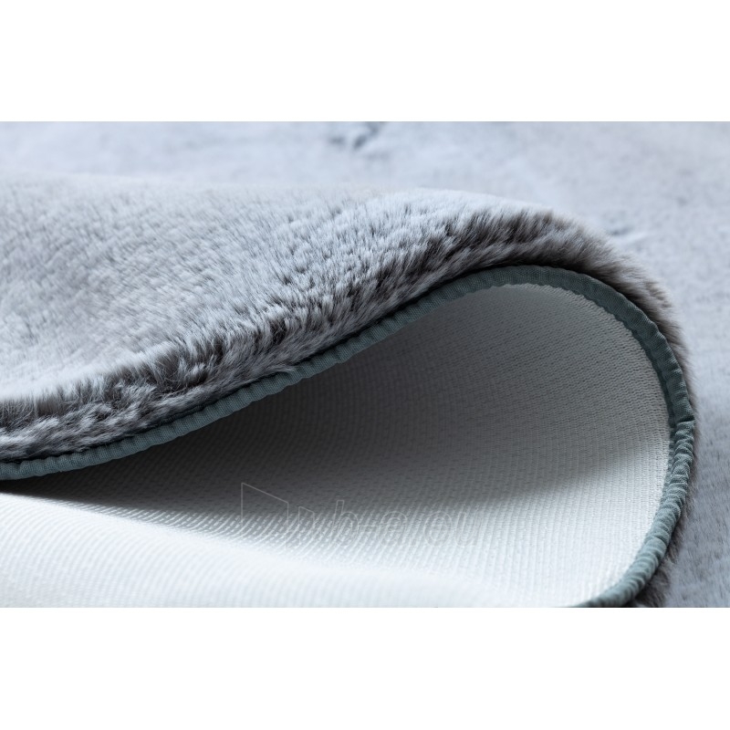 Apvalus pilkas kailio imitacijos kilimas LAPIN | ratas 60 cm paveikslėlis 9 iš 16