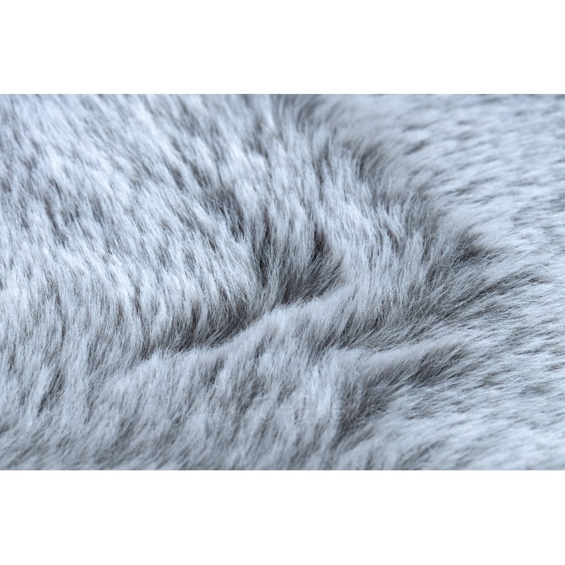 Apvalus pilkas kailio imitacijos kilimas LAPIN | ratas 80 cm paveikslėlis 5 iš 16