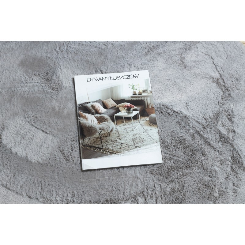 Apvalus pilkas kailio imitacijos kilimas POSH | ratas 100 cm paveikslėlis 1 iš 17