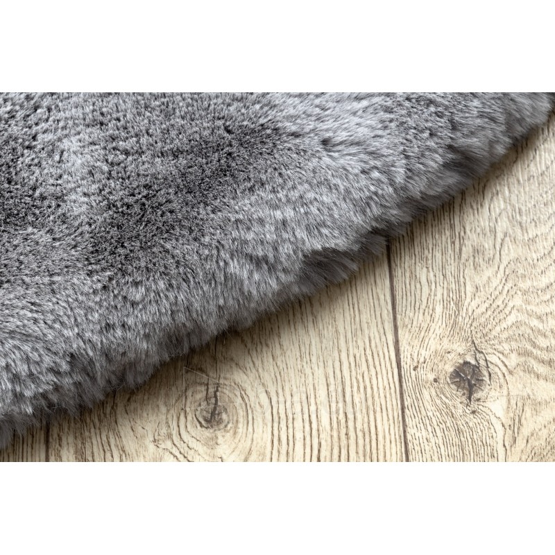 Apvalus pilkas kailio imitacijos kilimas TEDDY | ratas 100 cm paveikslėlis 8 iš 16