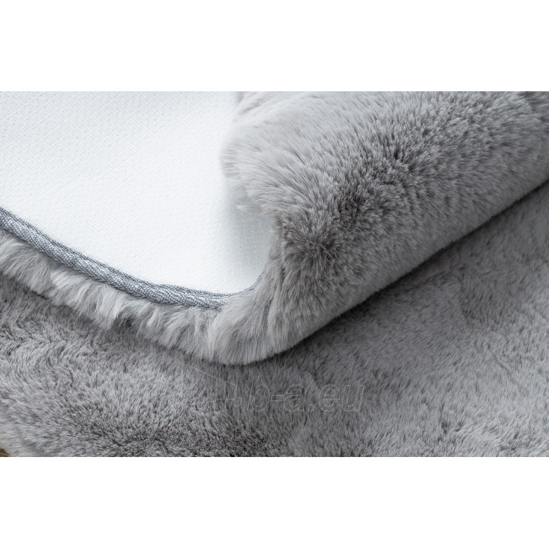 Apvalus pilkas kailio imitacijos kilimas TEDDY | ratas 60 cm paveikslėlis 14 iš 16