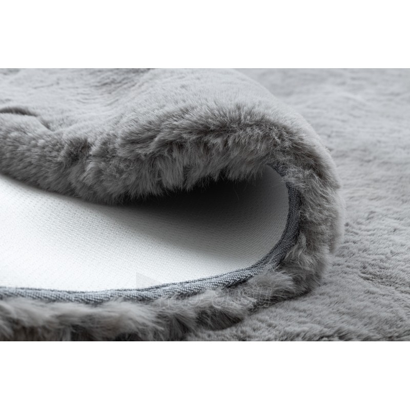 Apvalus pilkas kailio imitacijos kilimas TEDDY | ratas 60 cm paveikslėlis 11 iš 16