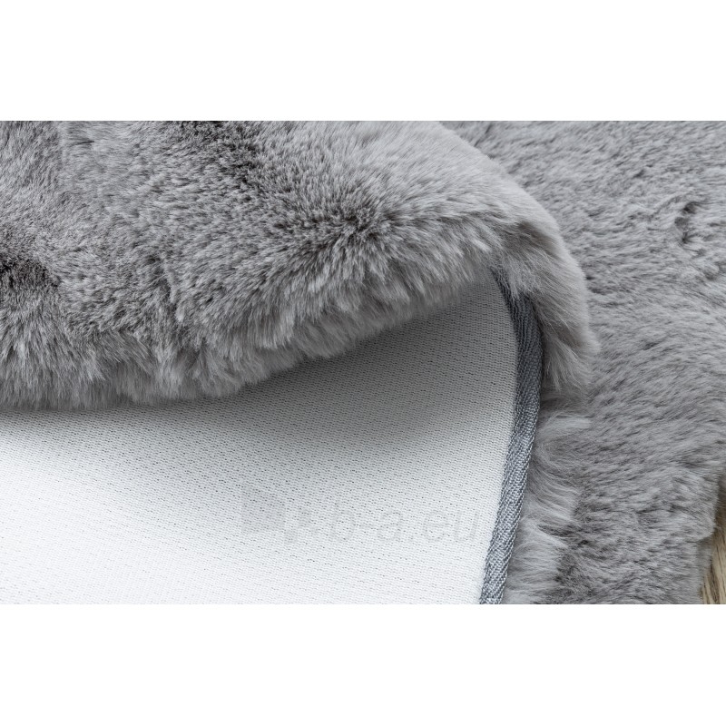Apvalus pilkas kailio imitacijos kilimas TEDDY | ratas 60 cm paveikslėlis 10 iš 16