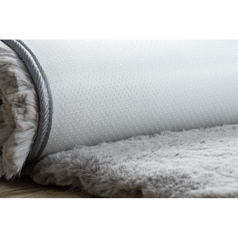Apvalus pilkas kailio imitacijos kilimas TEDDY | ratas 80 cm paveikslėlis 5 iš 16