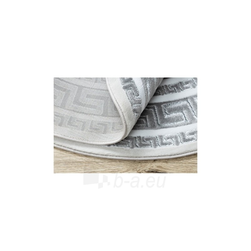 Apvalus pilkas kilimas GLOSS Greek | ratas 200 cm paveikslėlis 4 iš 5